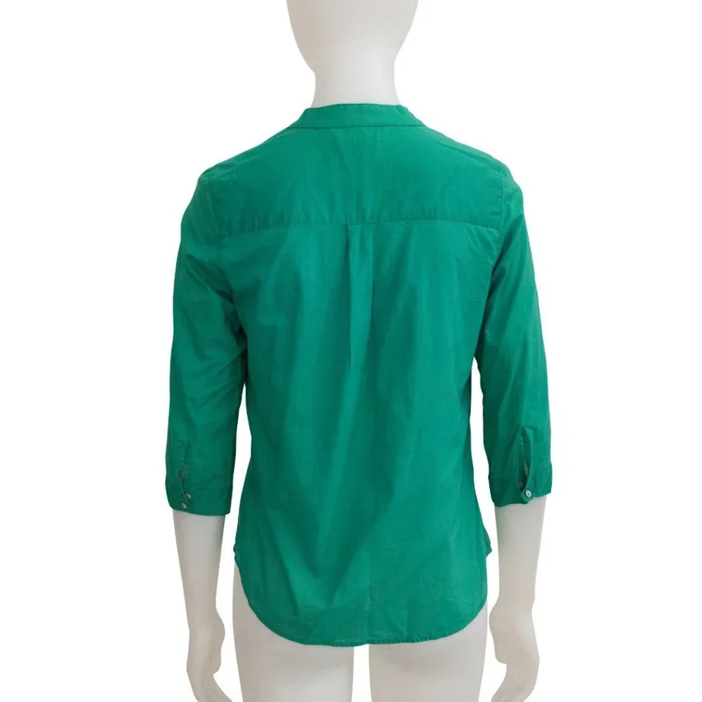 Jag Green Cotton Shirt 1/2 Sleeve - Size 8 - Picture 3 of 3
